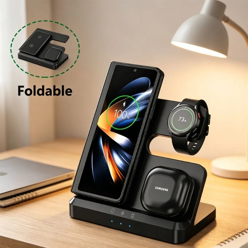 Wireless Charger 3 In 1 - Samsung S26 S25 S24 Z Fold/Flip