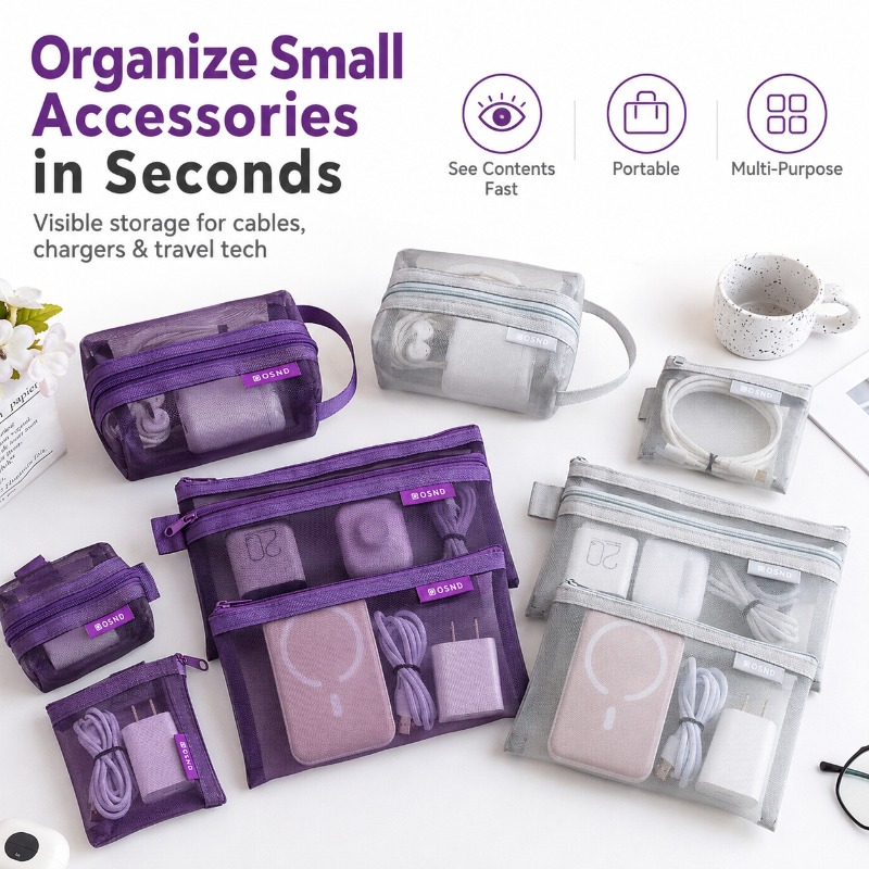 6 adet taşınabilir örgü teknol - Tech Accessories Travel Bag incelemesi ve fiyatı