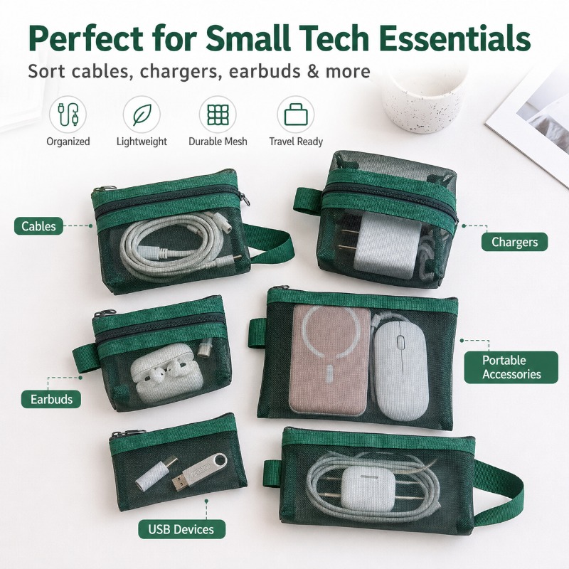 6 adet taşınabilir örgü teknol - Tech Accessories Travel Bag incelemesi ve fiyatı