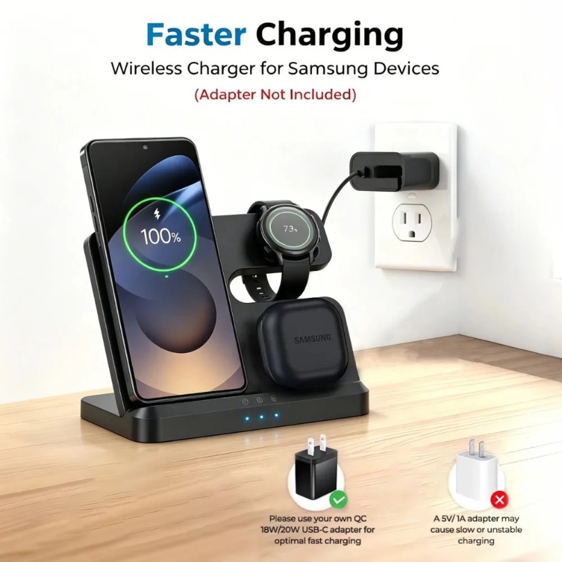 Samsung S26 S25 S24 Z Fold/Fli - Wireless Charger 3 In 1 incelemesi ve fiyatı