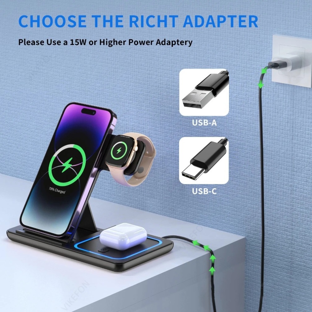 Katlanabilir 3'ü 1 Arada Kablo - Wireless Charger 3 In 1 incelemesi ve fiyatı