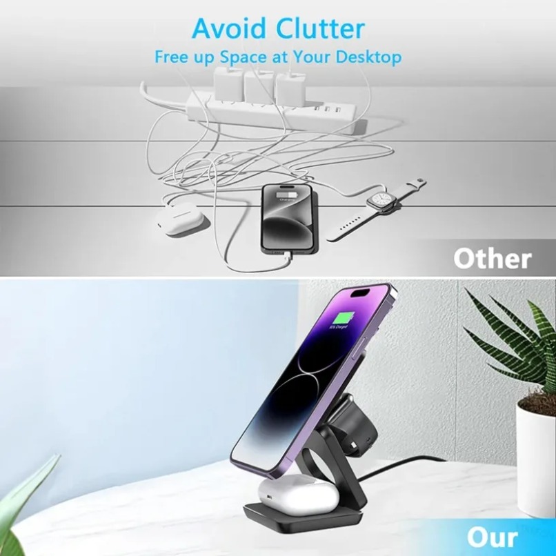 3'ü 1 Arada Katlanabilir Manye - Wireless Charger 3 In 1 incelemesi ve fiyatı