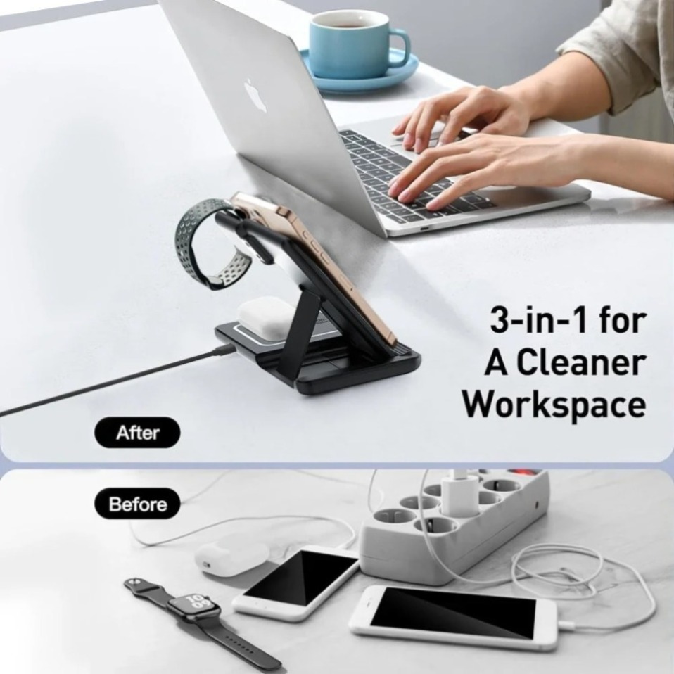 Gece LED Işığı 3'ü 1 Arada Kab - Wireless Charger 3 In 1 incelemesi ve fiyatı