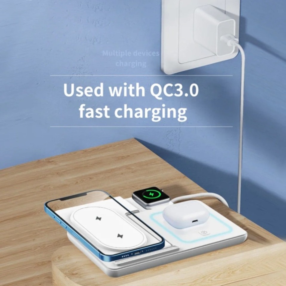 Gece LED Işığı 3'ü 1 Arada Kab - Wireless Charger 3 In 1 incelemesi ve fiyatı